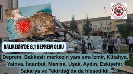Balkesir'in Sndrg ilesinde 6,1 byklnde deprem meydana geldi.